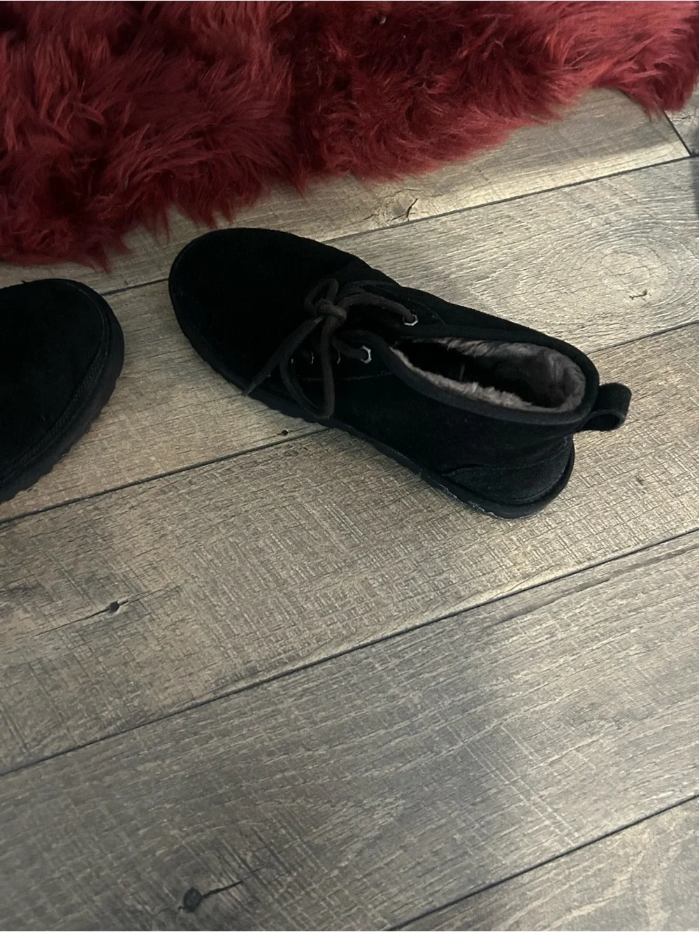 UGG Men's Black Suede Chukka Boots with Fleece Lining